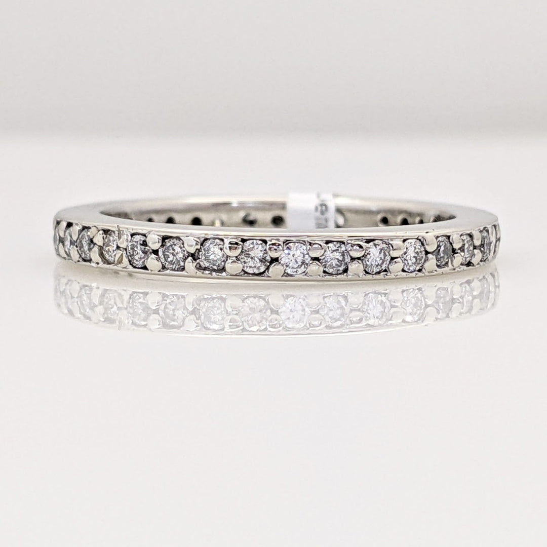14K WHITE .37 CARAT TOTAL WIEGHT I1 I DIAMOND ROUND (37) ESTATE ETERNITY PRONG BAND 2.2 GRAMS