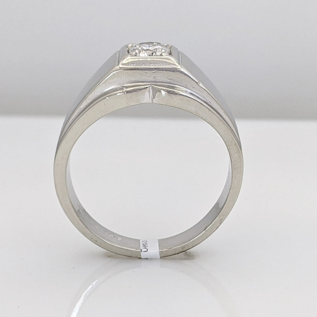 14K WHITE .45 CARAT TOTAL SI2 H DIAMOND ROUND BOXHEAD ESTATE RING 7.9 GRAMS