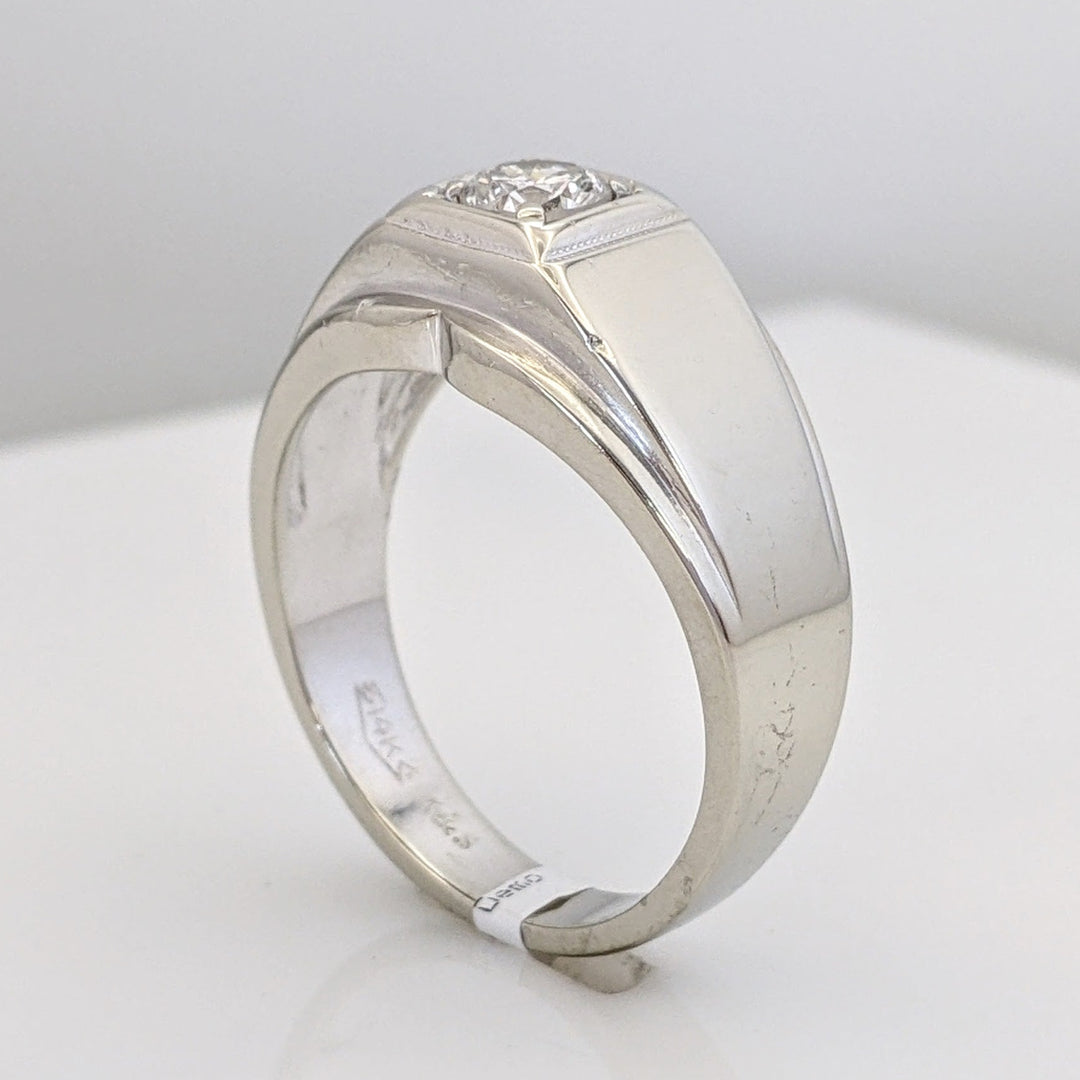 14K WHITE .45 CARAT TOTAL SI2 H DIAMOND ROUND BOXHEAD ESTATE RING 7.9 GRAMS