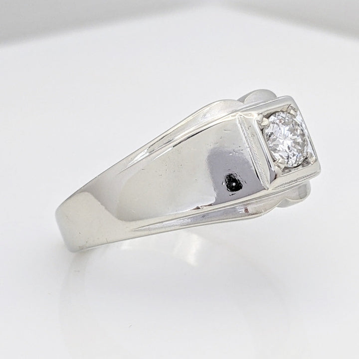 14K WHITE .45 CARAT TOTAL SI2 H DIAMOND ROUND BOXHEAD ESTATE RING 7.9 GRAMS