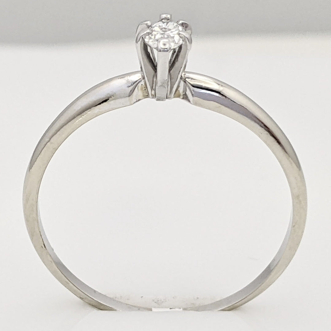 14K WHITE .20 CARAT TOTAL SI2 G DIAMOND MARQUISE ESTATE SOLITAIRE RING 2.1 GRAMS