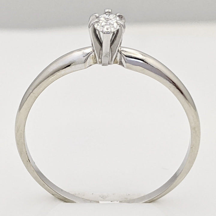 14K WHITE .20 CARAT TOTAL SI2 G DIAMOND MARQUISE ESTATE SOLITAIRE RING 2.1 GRAMS