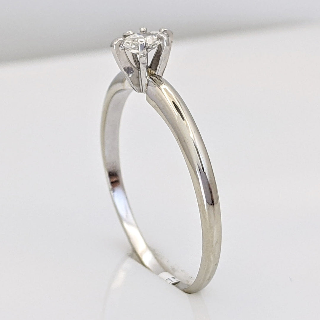 14K WHITE .20 CARAT TOTAL SI2 G DIAMOND MARQUISE ESTATE SOLITAIRE RING 2.1 GRAMS