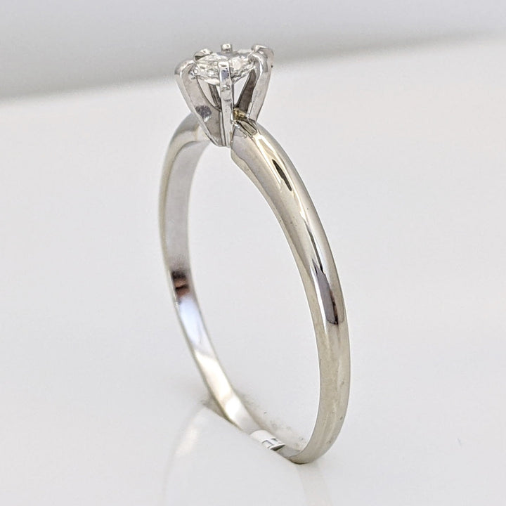 14K WHITE .20 CARAT TOTAL SI2 G DIAMOND MARQUISE ESTATE SOLITAIRE RING 2.1 GRAMS