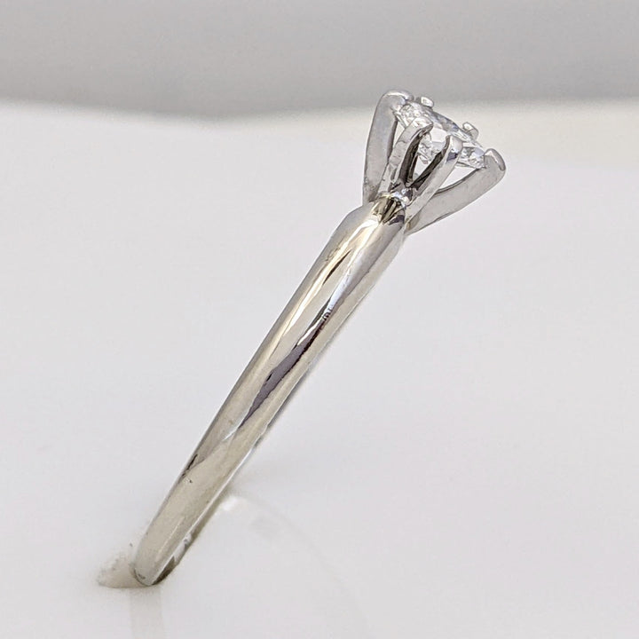 14K WHITE .20 CARAT TOTAL SI2 G DIAMOND MARQUISE ESTATE SOLITAIRE RING 2.1 GRAMS