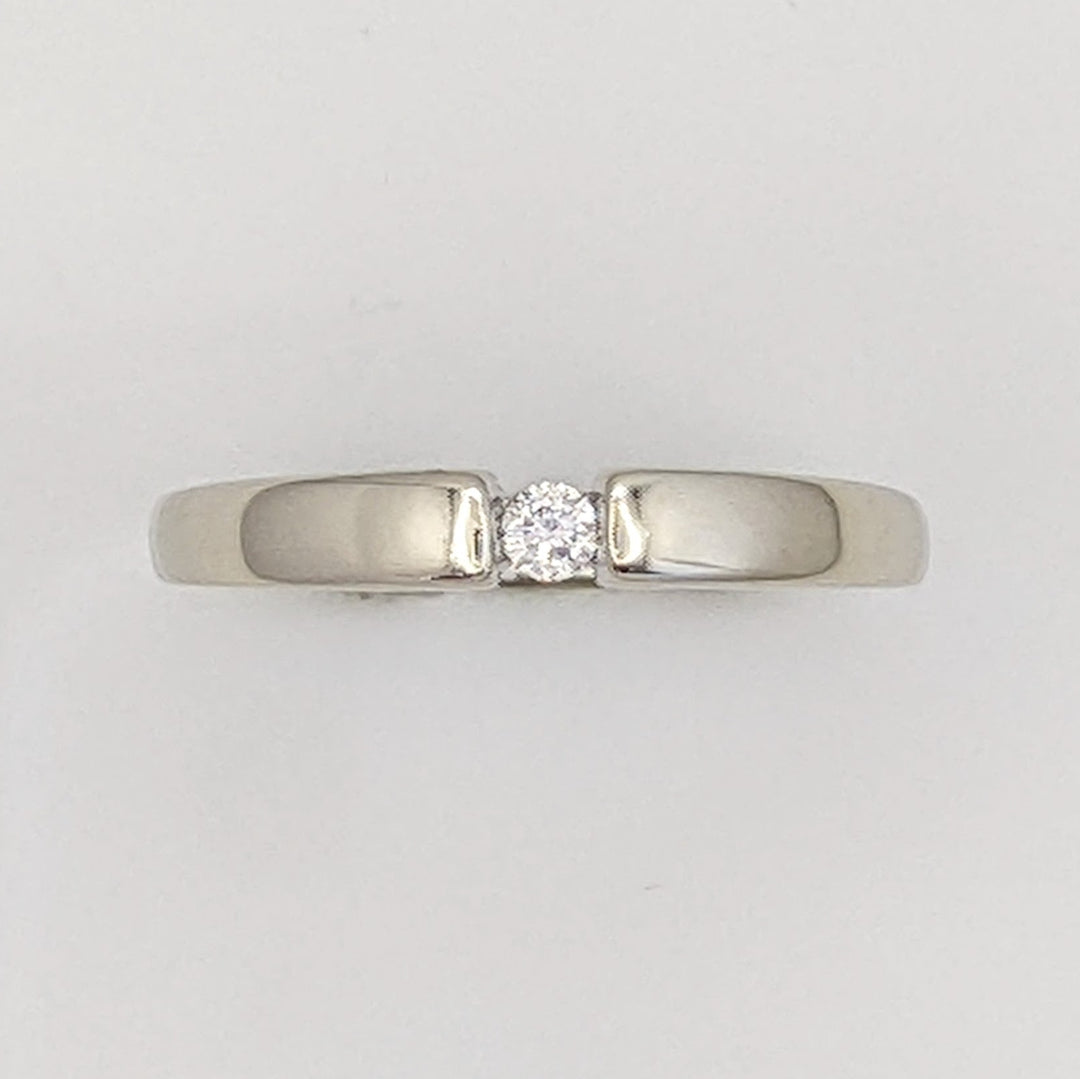 10K WHITE .06 CARAT TOTAL SI2 I DIAMOND ROUND ESTATE RING 2.2 GRAMS