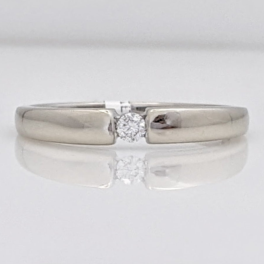 10K WHITE .06 CARAT TOTAL SI2 I DIAMOND ROUND ESTATE RING 2.2 GRAMS