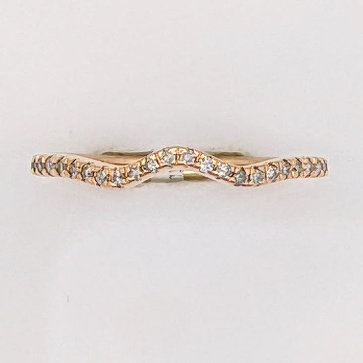 10K ROSE .12 CARAT TOTAL WEIGHT I2 I DIAMOND ROUND (24) CURVED ESTATE BAND 1.2 GRAMS