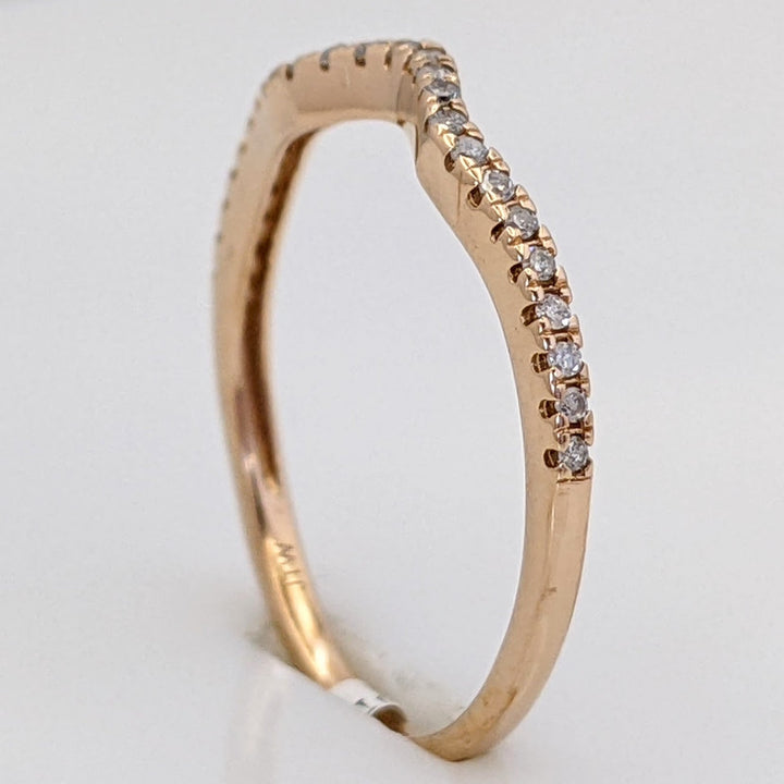 10K ROSE .12 CARAT TOTAL WEIGHT I2 I DIAMOND ROUND (24) CURVED ESTATE BAND 1.2 GRAMS