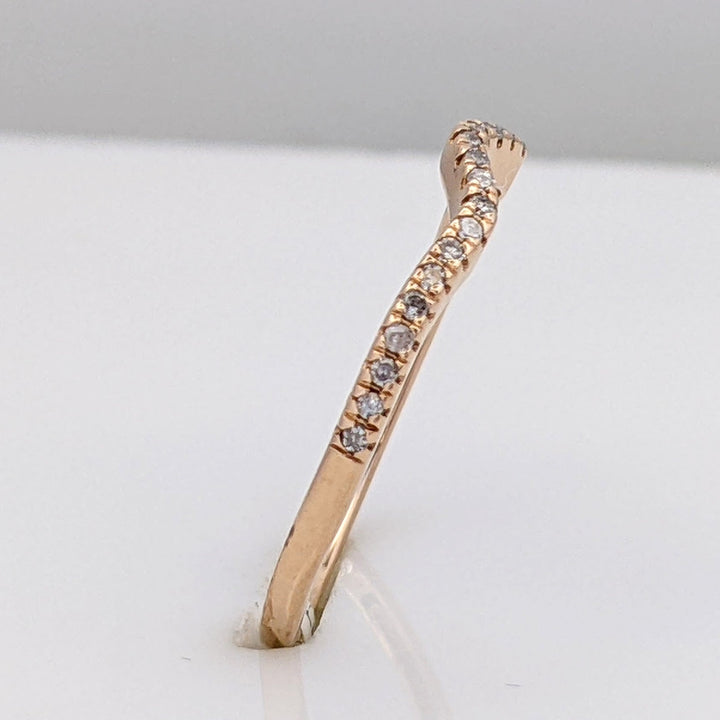 10K ROSE .12 CARAT TOTAL WEIGHT I2 I DIAMOND ROUND (24) CURVED ESTATE BAND 1.2 GRAMS