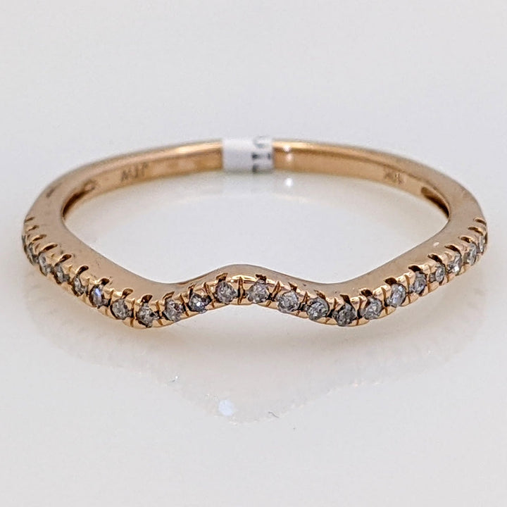 10K ROSE .12 CARAT TOTAL WEIGHT I2 I DIAMOND ROUND (24) CURVED ESTATE BAND 1.2 GRAMS