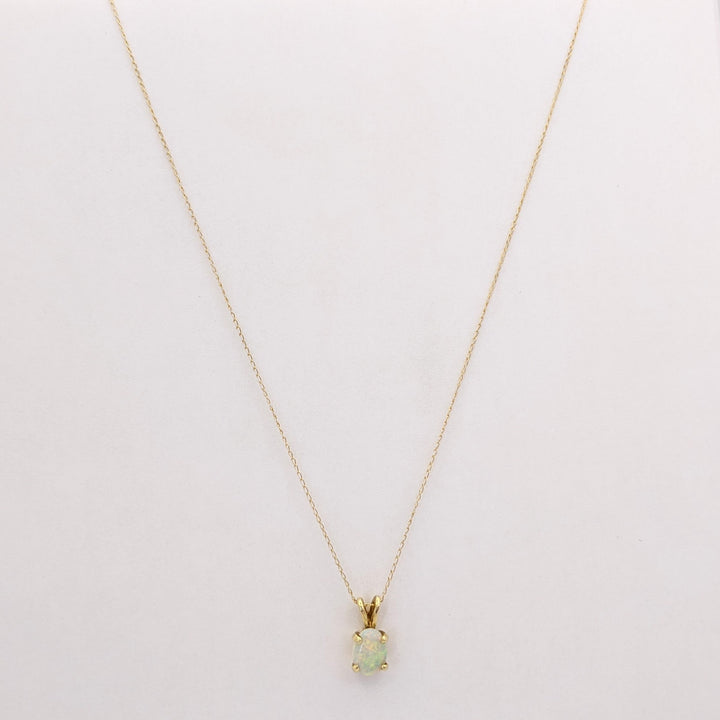 14K OPAL OVAL 4X6 (2) 5X7 (1) EARRINGS, PENDANT, &amp; CHAIN ESTATE SET 2.0 GRAMS
