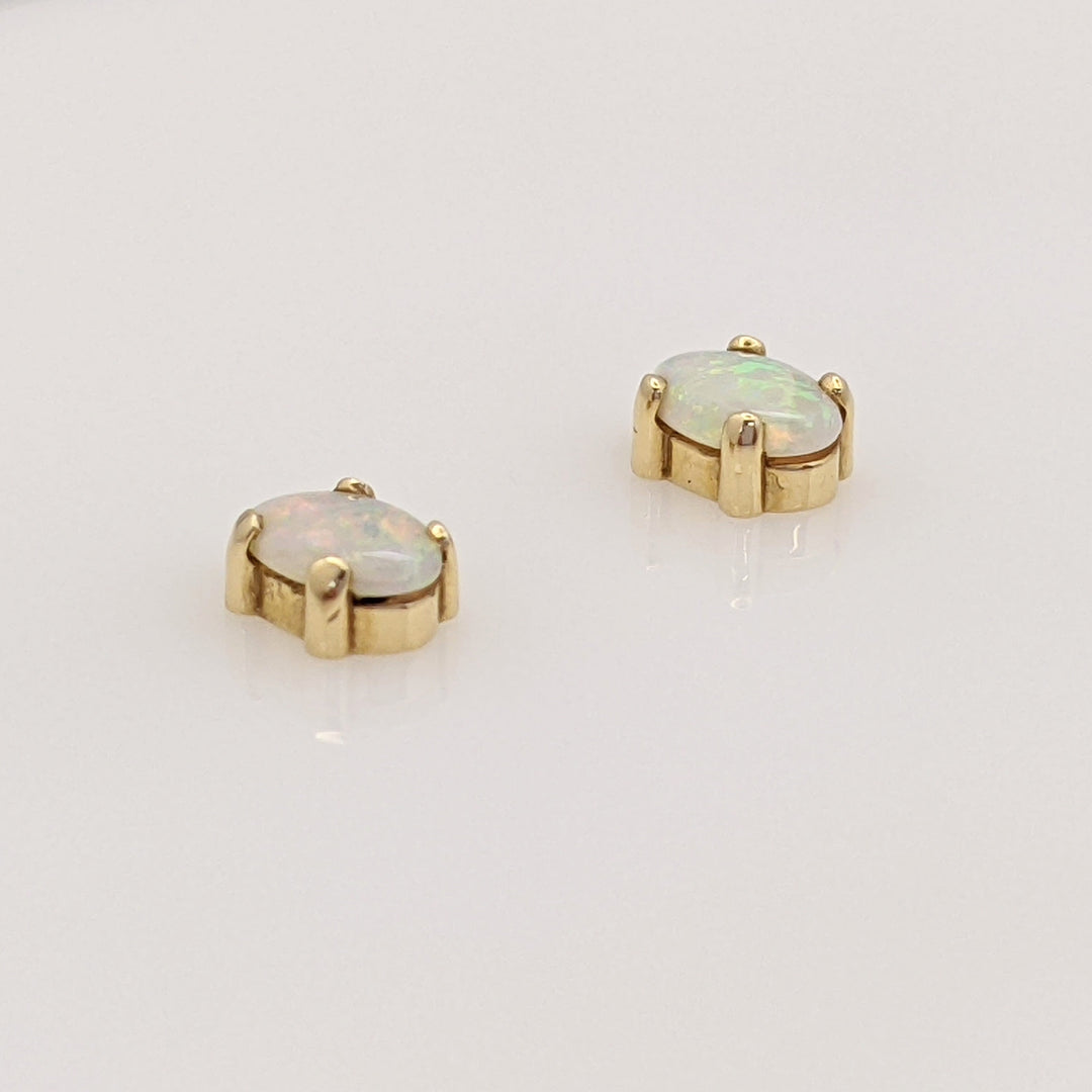 14K OPAL OVAL 4X6 (2) 5X7 (1) EARRINGS, PENDANT, &amp; CHAIN ESTATE SET 2.0 GRAMS
