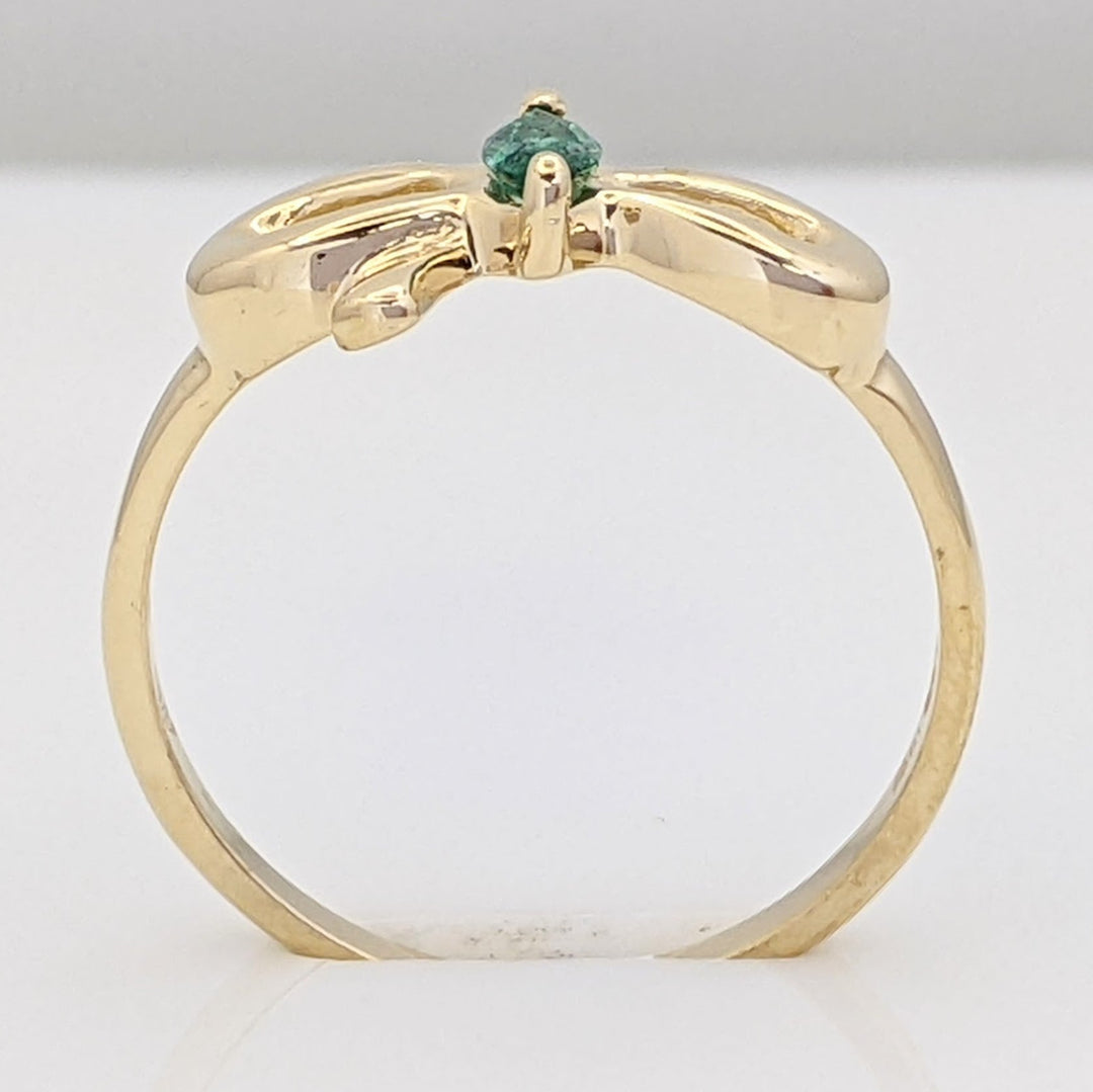 10K EMERALD MARQUISE 2.5X5 BOW ESTATE RING 1.4 GRAMS