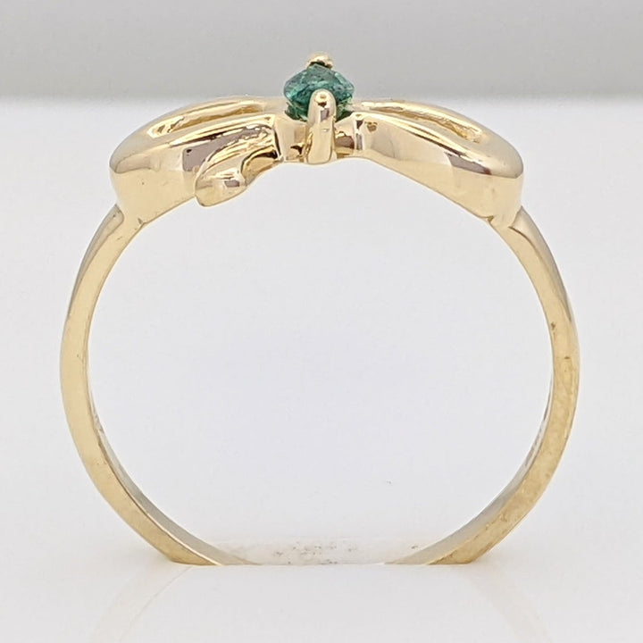 10K EMERALD MARQUISE 2.5X5 BOW ESTATE RING 1.4 GRAMS