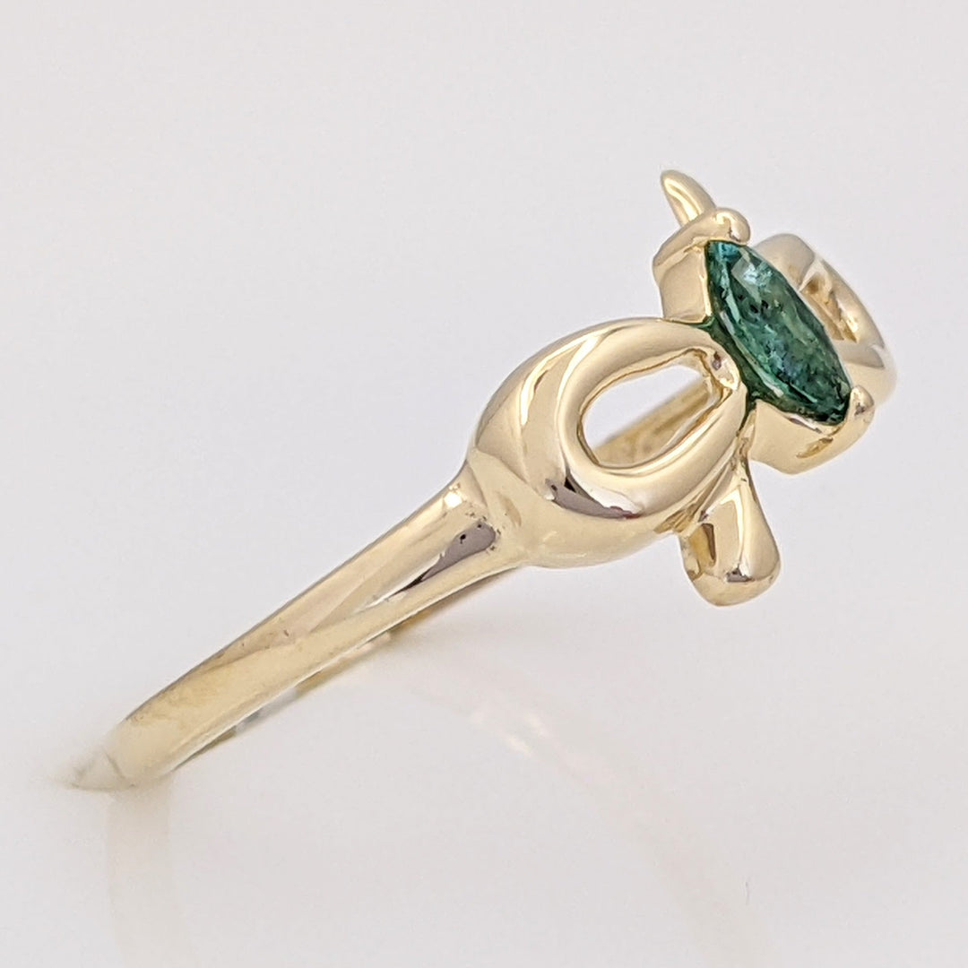 10K EMERALD MARQUISE 2.5X5 BOW ESTATE RING 1.4 GRAMS