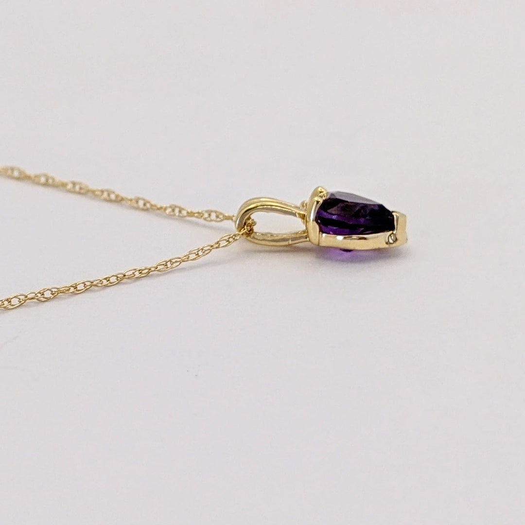 10K AMETHYST HEART 6MM WITH MELEE ESTATE EARRING, PENDANT &amp; CHAIN SET 2.3 GRAMS