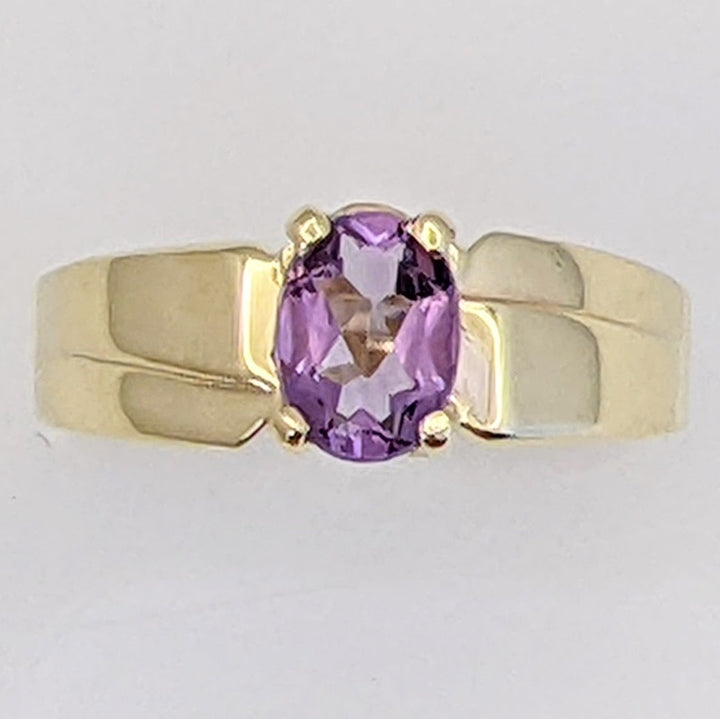14K AMETHYST OVAL 5X7 ESTATE RING 2.2 GRAMS