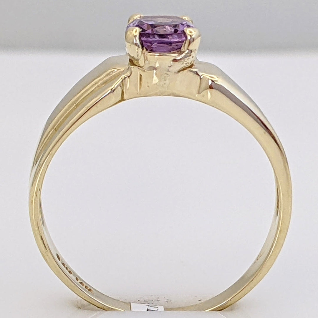 14K AMETHYST OVAL 5X7 ESTATE RING 2.2 GRAMS