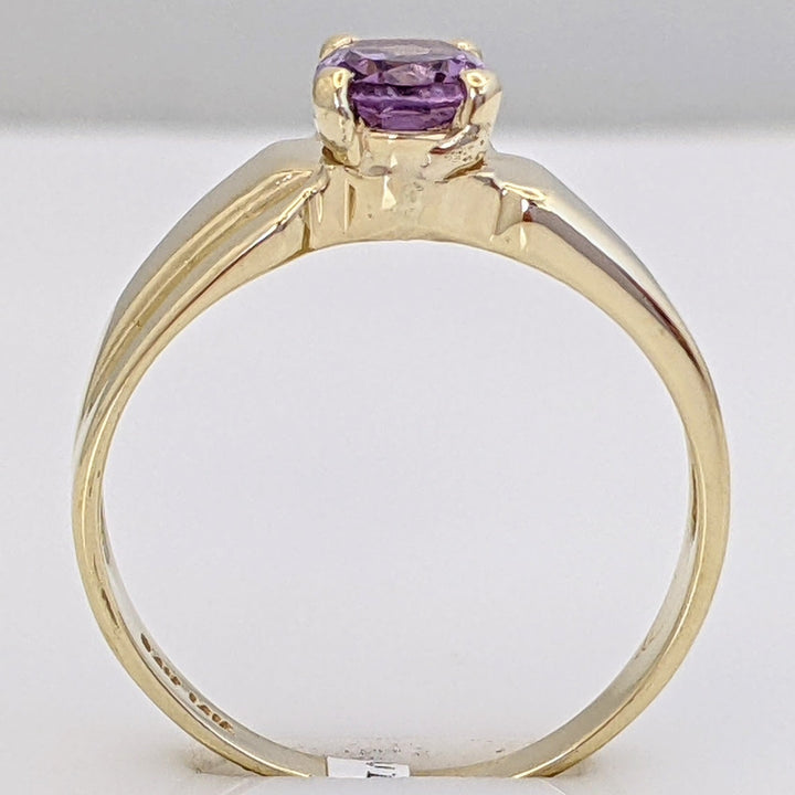14K AMETHYST OVAL 5X7 ESTATE RING 2.2 GRAMS