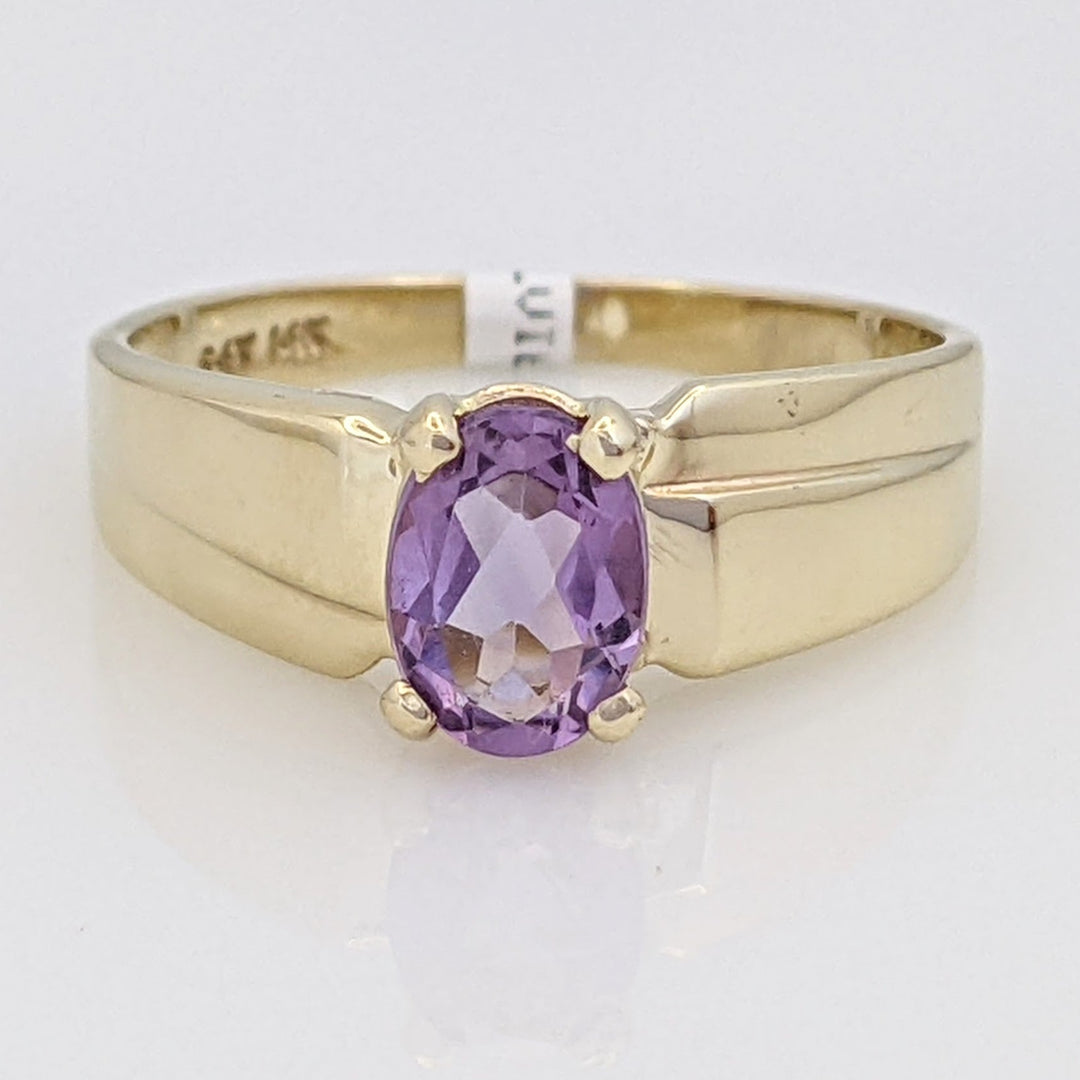 14K AMETHYST OVAL 5X7 ESTATE RING 2.2 GRAMS
