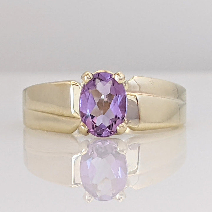 14K AMETHYST OVAL 5X7 ESTATE RING 2.2 GRAMS
