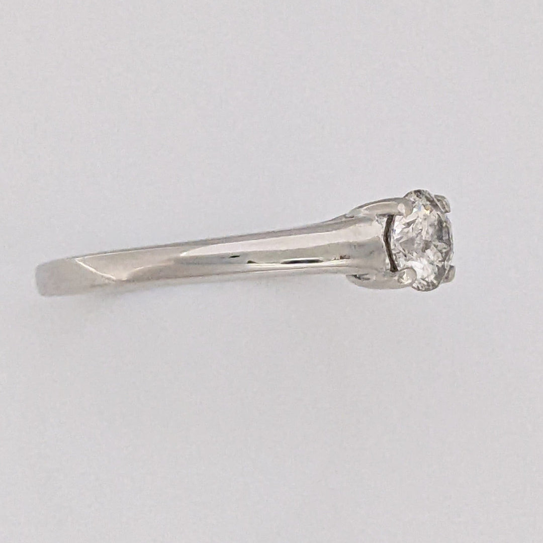 14K WHITE .40 CARAT TOTAL I1 H DIAMOND ROUND ESTATE SOLITAIRE RING 1.9 GRAMS