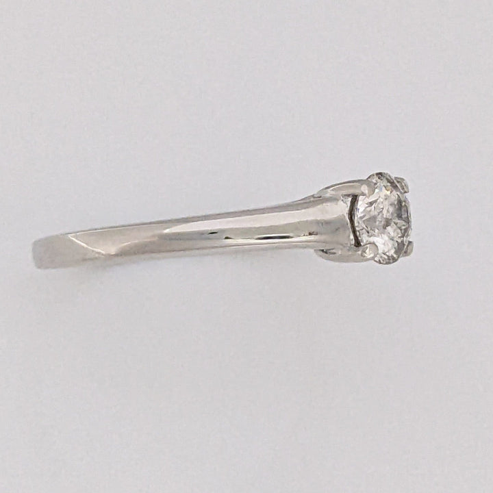 14K WHITE .40 CARAT TOTAL I1 H DIAMOND ROUND ESTATE SOLITAIRE RING 1.9 GRAMS