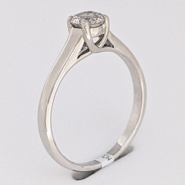 14K WHITE .40 CARAT TOTAL I1 H DIAMOND ROUND ESTATE SOLITAIRE RING 1.9 GRAMS