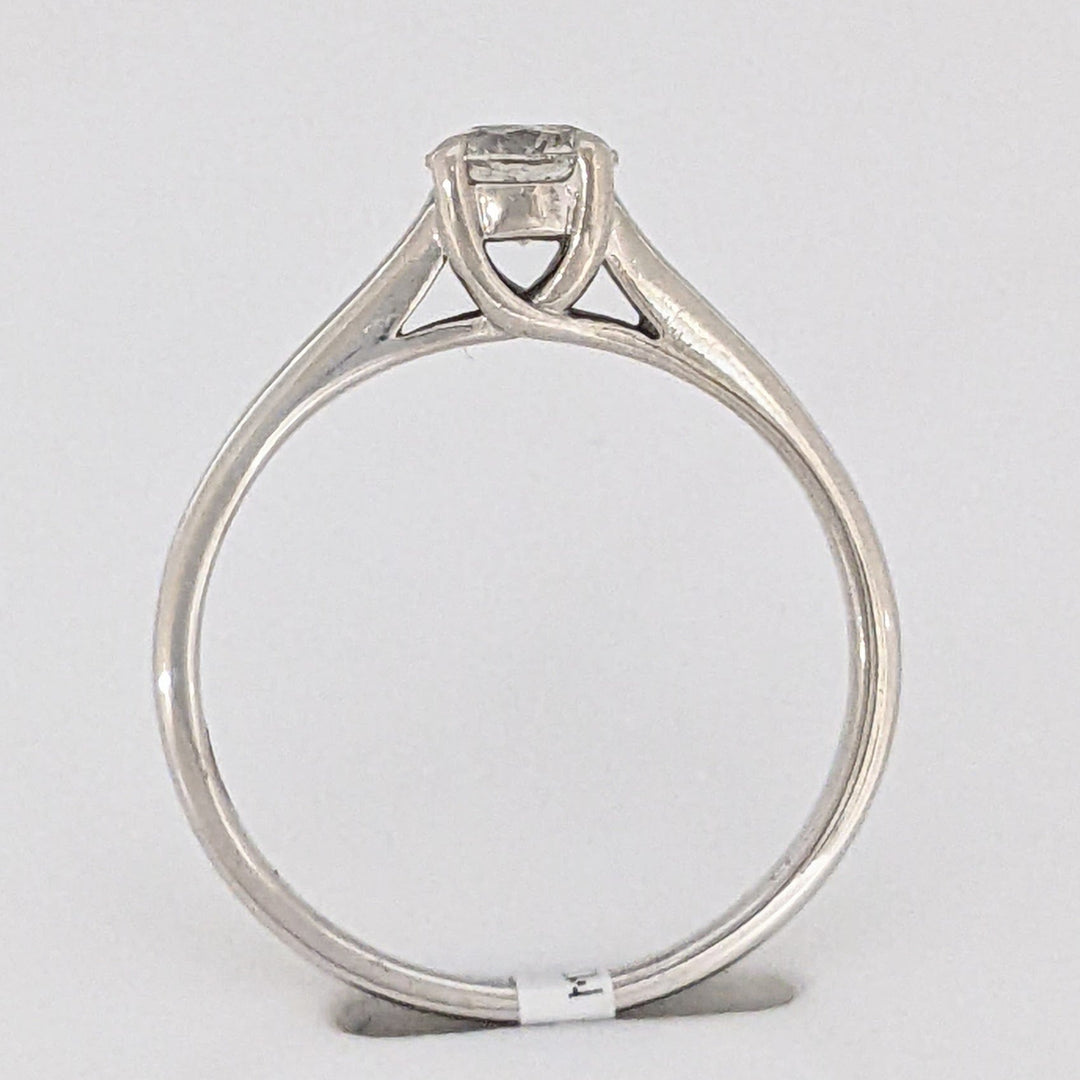14K WHITE .40 CARAT TOTAL I1 H DIAMOND ROUND ESTATE SOLITAIRE RING 1.9 GRAMS