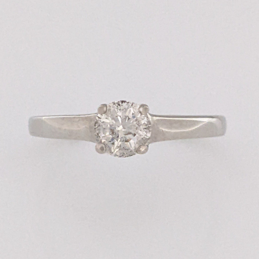 14K WHITE .40 CARAT TOTAL I1 H DIAMOND ROUND ESTATE SOLITAIRE RING 1.9 GRAMS