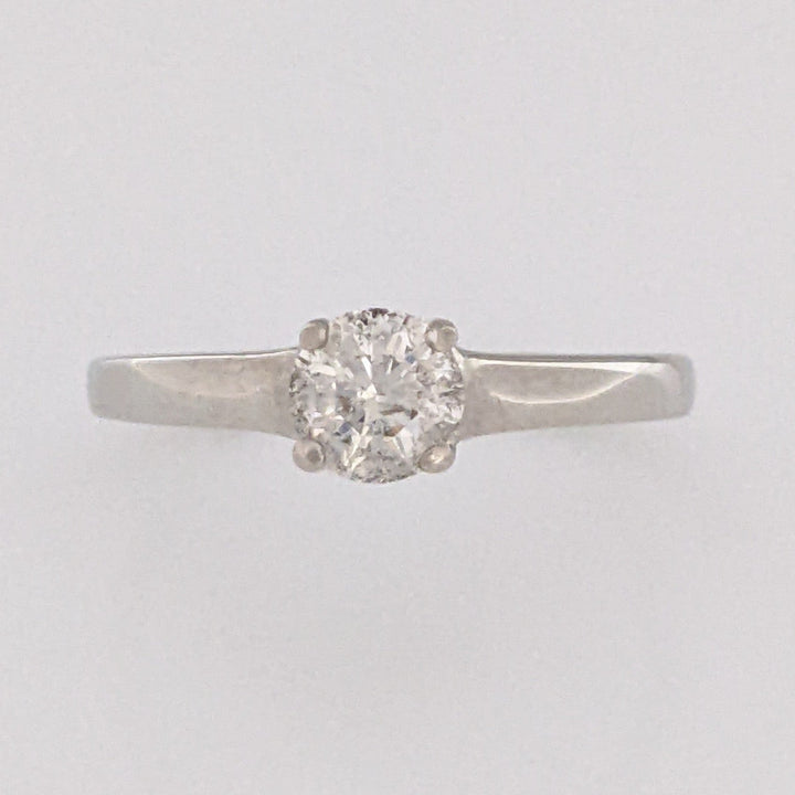 14K WHITE .40 CARAT TOTAL I1 H DIAMOND ROUND ESTATE SOLITAIRE RING 1.9 GRAMS