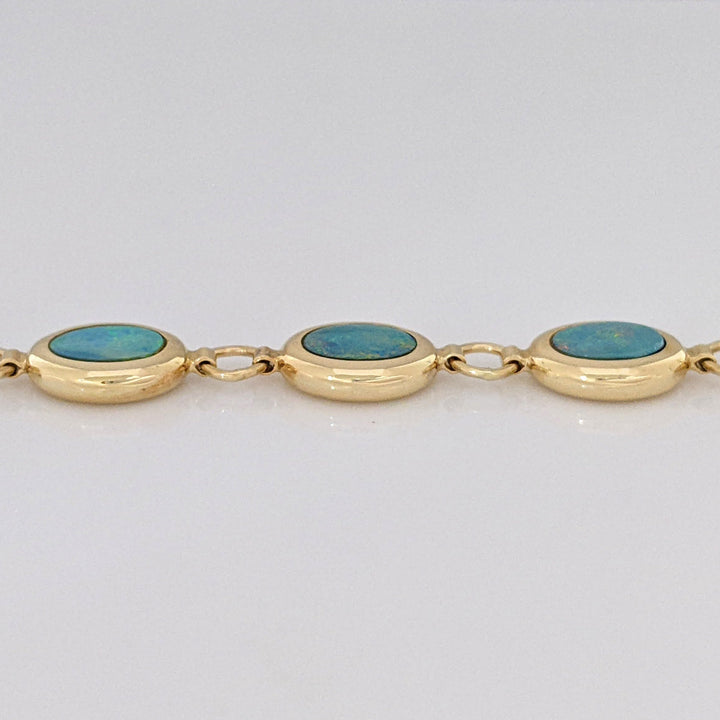 14K DOUBLET OPAL OVAL (11) 5X7 ESTATE BRACELET 8.2 GRAMS