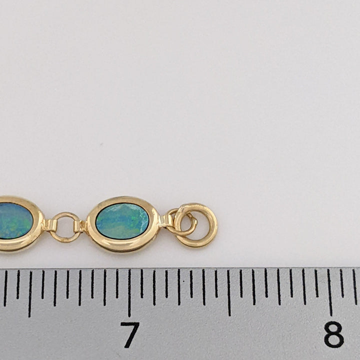 14K DOUBLET OPAL OVAL (11) 5X7 ESTATE BRACELET 8.2 GRAMS