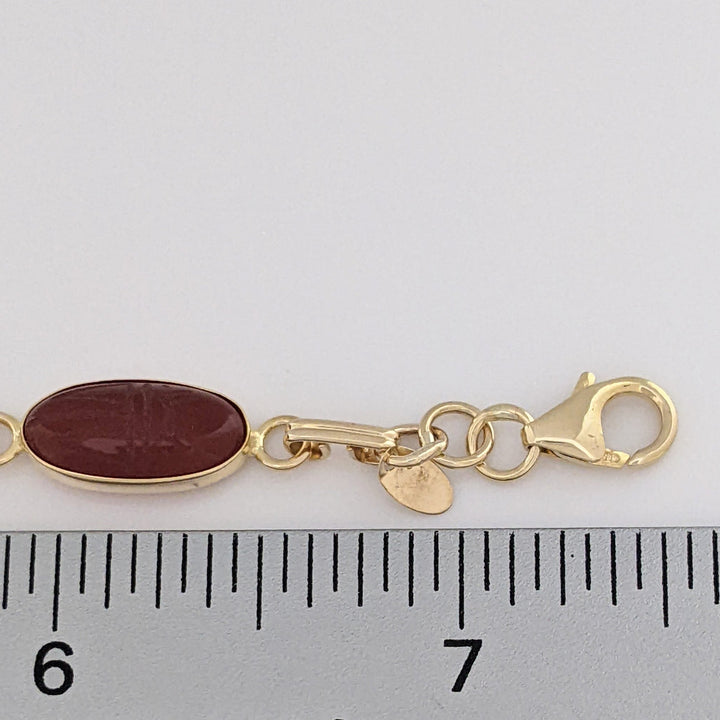 14K SCARAB OVAL (6) 7X14 ESTATE BRACELET 8.4 GRAMS
