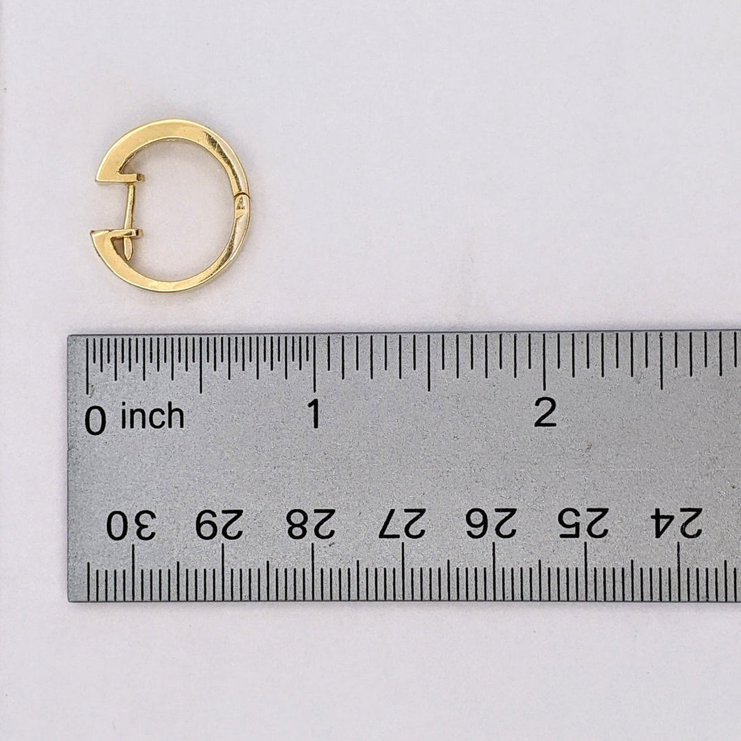 14K RUBY ROUND (8) WITH .36 DIAMOND TOTAL WEIGHT (8) ROUND CHANNEL HOOP ESTATE EARRINGS 6.6 GRAMS