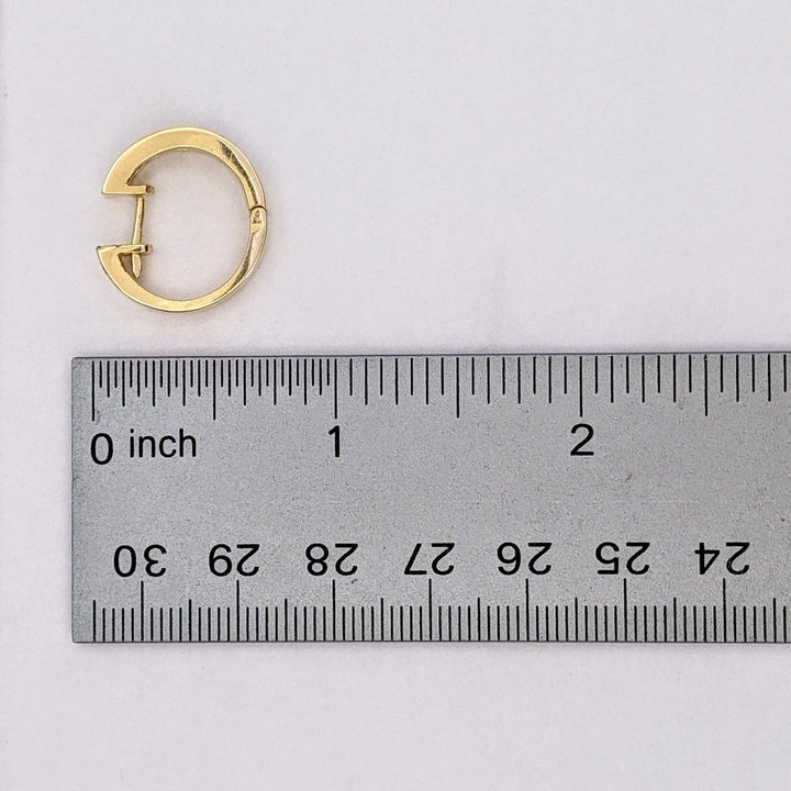14K RUBY ROUND (8) WITH .36 DIAMOND TOTAL WEIGHT (8) ROUND CHANNEL HOOP ESTATE EARRINGS 6.6 GRAMS