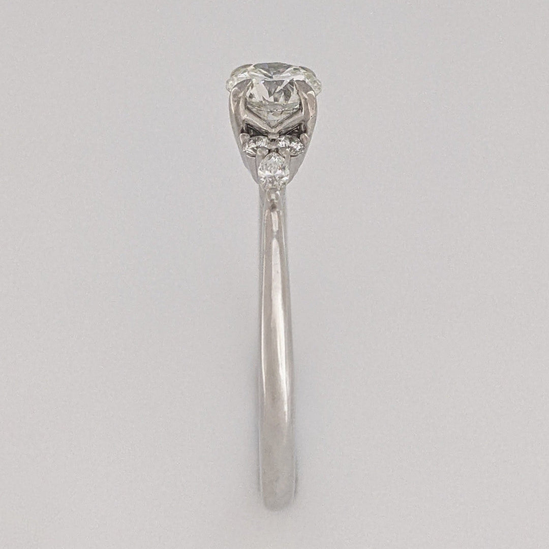 14K WHITE .62 CARAT TOTAL WEIGHT DIAMOND ROUND (5) MARQUISE (2) ESTATE RING 2.9 GRAMS