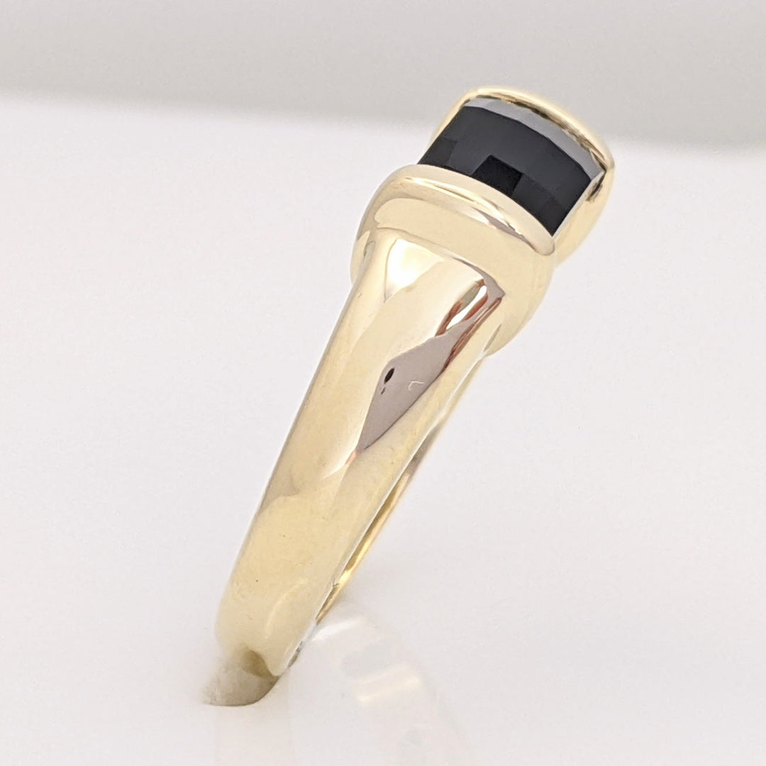 14K ONYX 5X10 CHECKERBOARD EAST/WEST ESTATE RING 4.0 GRAMS