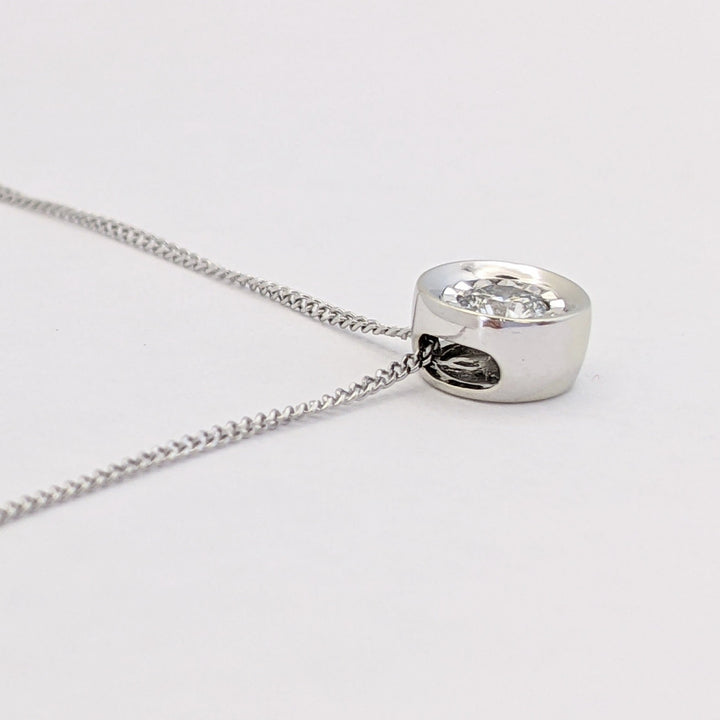 10K WHITE .23 CARAT TOTAL I1 H DIAMOND ROUND ILLUSION HEAD ESTATE PENDANT &amp; CHAIN 2.1 GRAMS