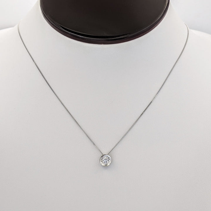 10K WHITE .23 CARAT TOTAL I1 H DIAMOND ROUND ILLUSION HEAD ESTATE PENDANT &amp; CHAIN 2.1 GRAMS