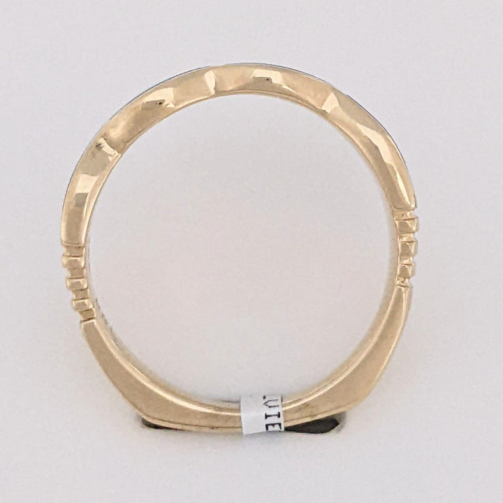 14K DOUBLET OPAL TWIST BEZEL ESTATE EURO SHANK BAND 4.5 GRAMS