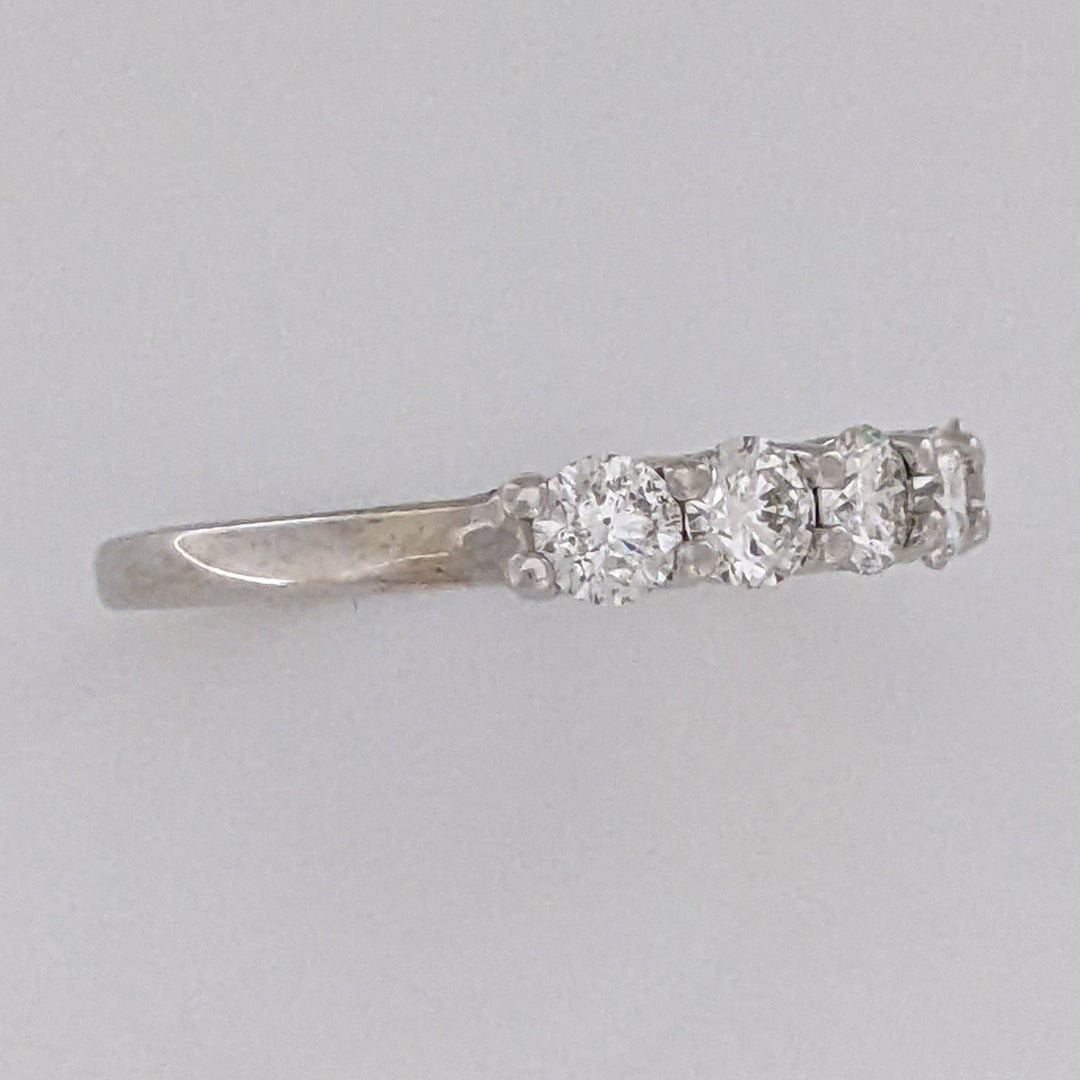 14K WHITE .85 CARAT TOTAL WEIGHT I1 I DIAMOND ROUND (5) ESTATE BAND 2.5 GRAMS