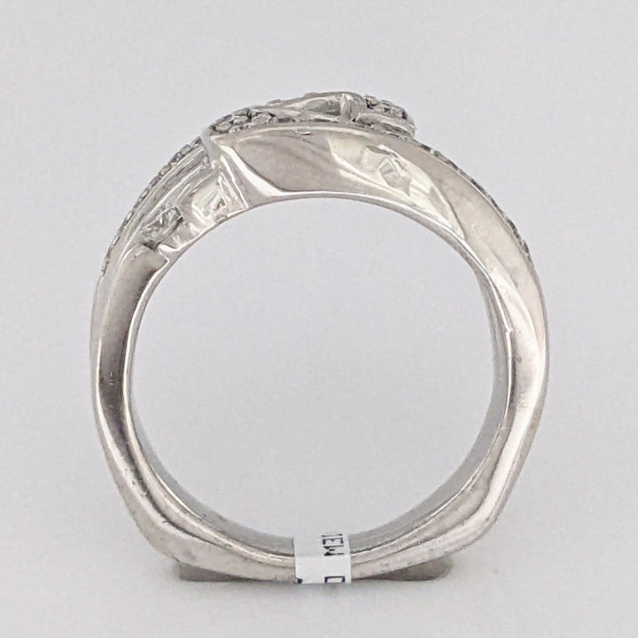 14K WHITE .50 CARAT TOTAL WEIGHT SI1 H DIAMOND ROUND (29) OPEN TOP FREE FORM ESTATE RING 6.0 GRAMS