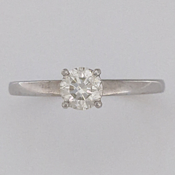14K WHITE .51 CARAT TOTAL SI2 K DIAMOND ROUND ESTATE SOLITAIRE RING 2.3 GRAMS
