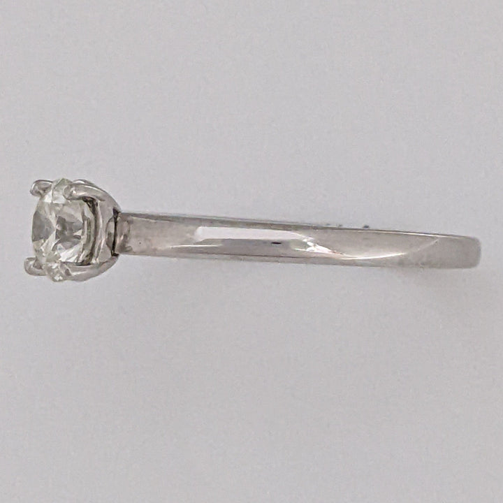 14K WHITE .51 CARAT TOTAL SI2 K DIAMOND ROUND ESTATE SOLITAIRE RING 2.3 GRAMS