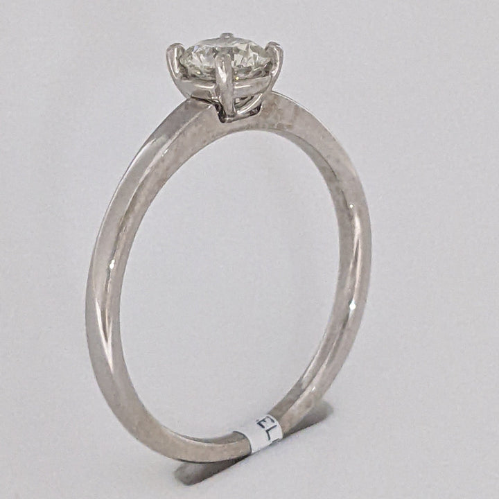 14K WHITE .51 CARAT TOTAL SI2 K DIAMOND ROUND ESTATE SOLITAIRE RING 2.3 GRAMS