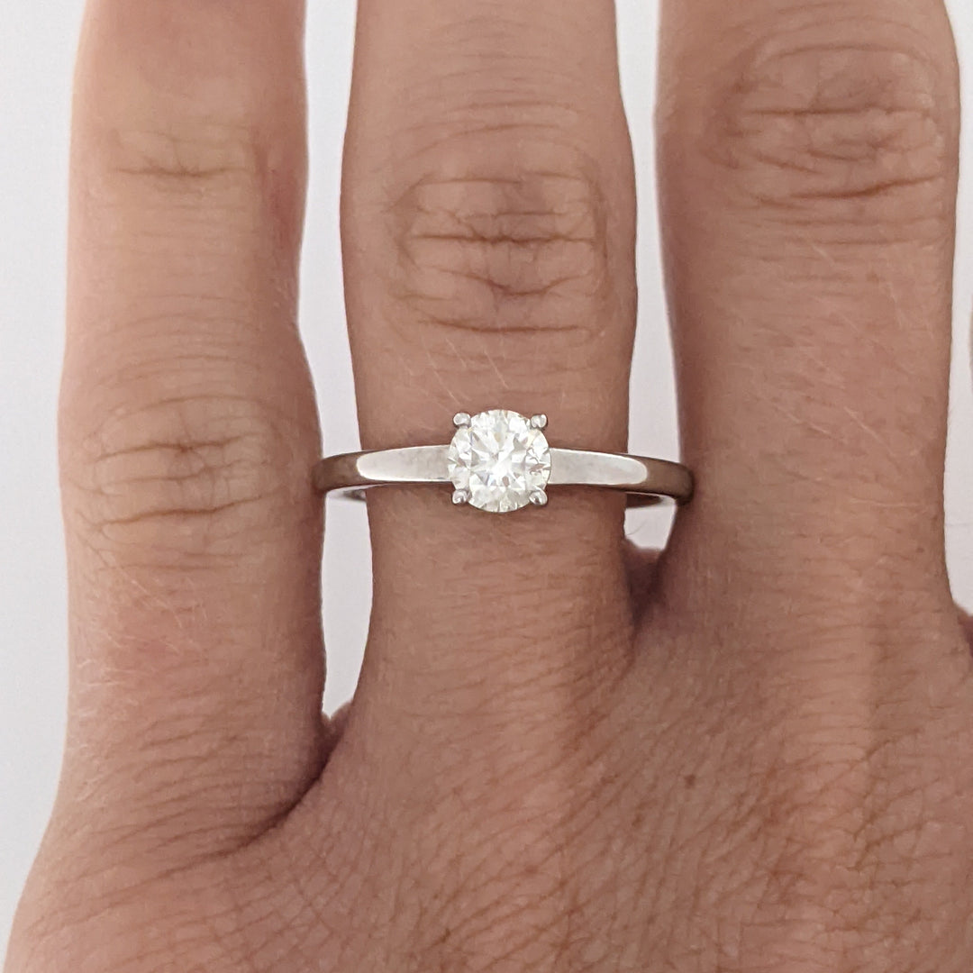14K WHITE .51 CARAT TOTAL SI2 K DIAMOND ROUND ESTATE SOLITAIRE RING 2.3 GRAMS
