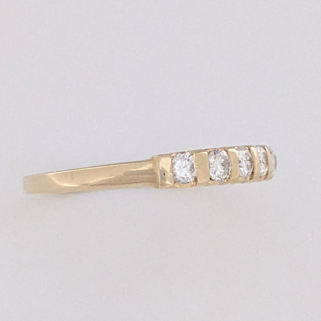 14K .24 CARAT TOTAL WEIGHT SI2 I DIAMOND ROUND (5) ESTATE BAR SET BAND 1.4 GRAMS