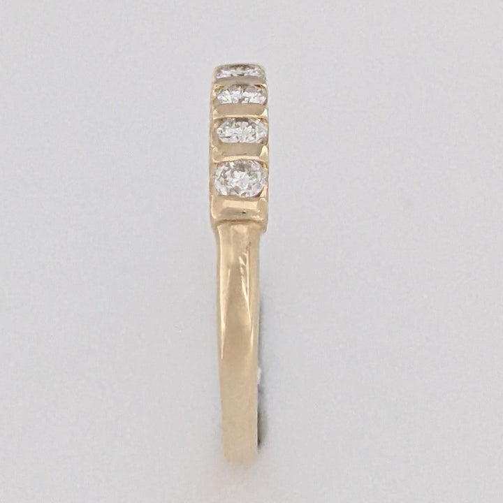 14K .24 CARAT TOTAL WEIGHT SI2 I DIAMOND ROUND (5) ESTATE BAR SET BAND 1.4 GRAMS